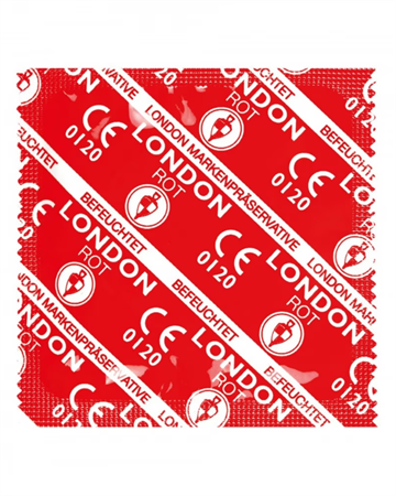 1 Stk. London Extra Rød jordbær kondom 56mm